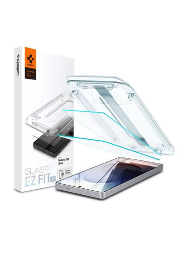 Стъклен протектор Spigen GLAS.tR EZ Fit  с цяло лепило, За Samsung Galaxy S25 Ultra, Прозрачен