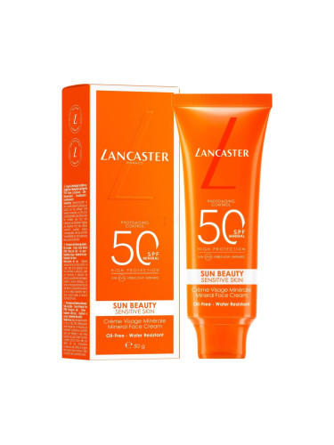 Lancaster Sun Beauty Sensitive Skin Mineral Face Cream SPF50 Слънцезащитен продукт за лице 50 ml