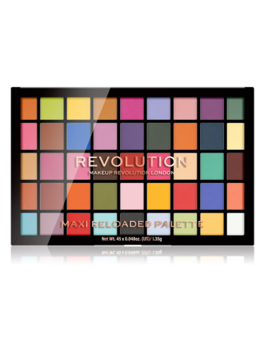 Makeup Revolution Maxi Reloaded Palette палитра с прахообразни сенки за очи цвят Monster Mattes 45x1.35 гр.