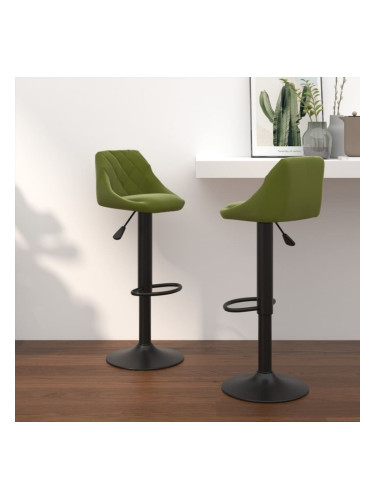 Sonata H Бар табуретки, 2 бр, светлозелени, кадифе