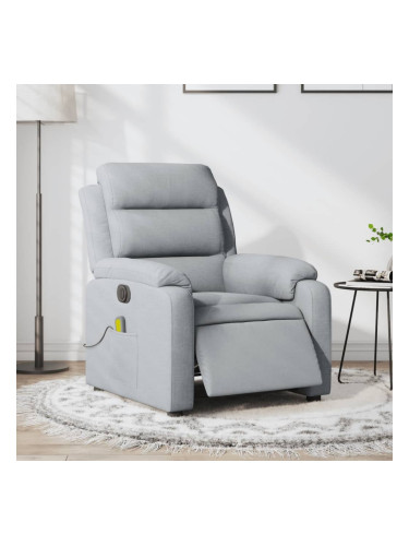 Sonata H Електрически масажен реклайнер стол, светлосив, текстил