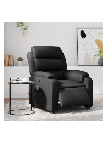 Sonata H Електрически масажен реклайнер стол, черен, изкуствена кожа