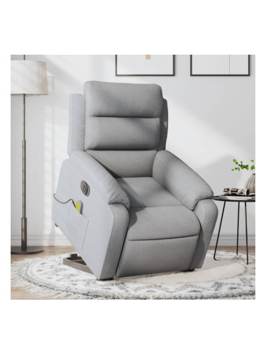 Sonata H Електрически изправящ масажен реклайнер стол светлосив текстил