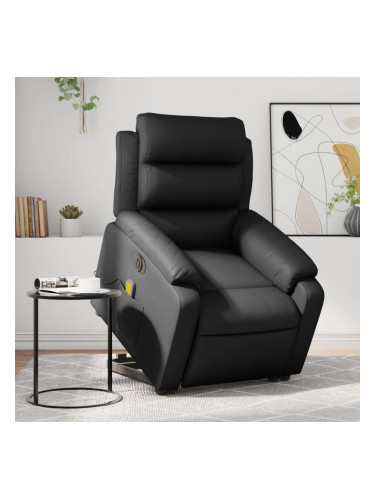 Sonata H Електрически изправящ масажен реклайнер стол, черен, еко кожа