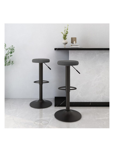 Sonata H Бар табуретки, 2 бр, тъмносиви, кадифе
