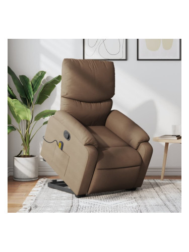 Sonata H Изправящ масажен реклайнер стол, кафяв, текстил