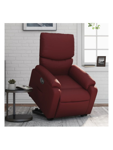 Sonata H Електрически изправящ реклайнер стол, виненочервен, еко кожа