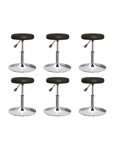 Sonata H Трапезни столове, 6 бр, черни, изкуствена кожа