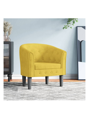 Sonata H Объл фотьойл, жълт, кадифе