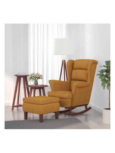 Sonata H Люлеещ се стол с дървени крака и кафяв, тъмнозелен, кадифе