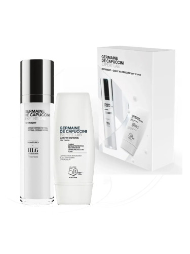 Комплект Нощен серум с Ретинал и Слънцезащитен флуид SPF50 Germaine De Capuccini Expert Lab Retinight & Daily Hi-Defense Dry Touch