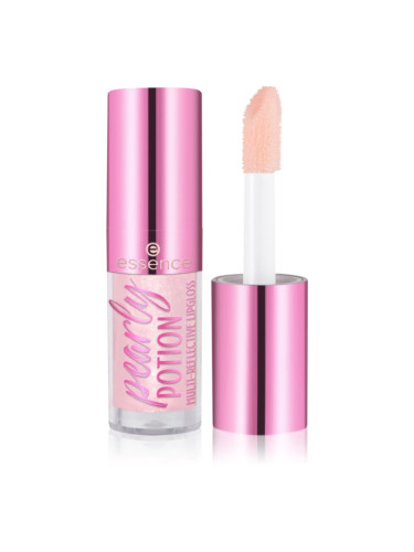 essence pearly POTION блясък за устни с блестящи частици цвят 01 Golden Peach 2.5 мл.