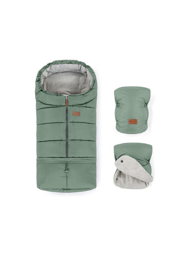 PETITE&MARS - Детски спален чувал 3в1 JIBOT + ръкавици JASIE зелено