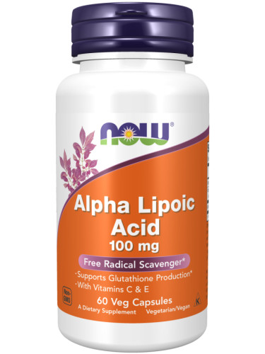 NOW - Alpha Lipoic Acid 100 МГ - 60 Капсули