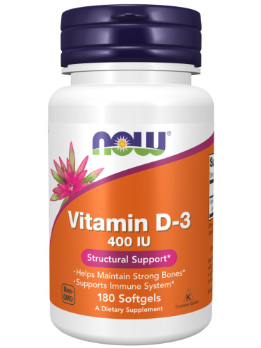 NOW - Витамин D-3 400 IU - 180 Дражета