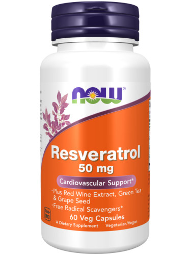 NOW - Natural Resveratrol 50 МГ - 60 Капсули
