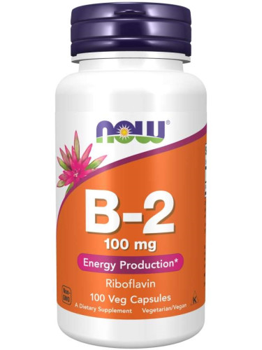 NOW - Витамин B-2 (Riboflavin) 100 МГ - 100 капсули