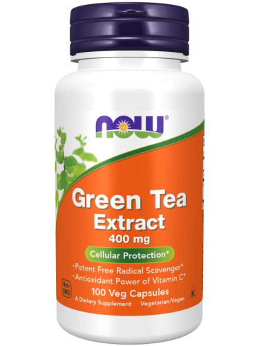 NOW - Green Tea Extract 60% 400 МГ - 100 Капсули 