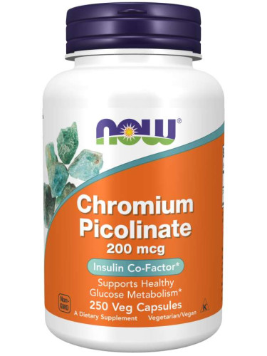 NOW - Chromium Picolinate 200 МКГ - 250 Капсули
