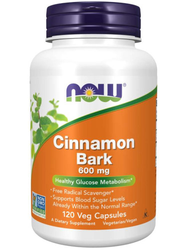 NOW - Cinnamon Bark 600 МГ - 120 Капсули