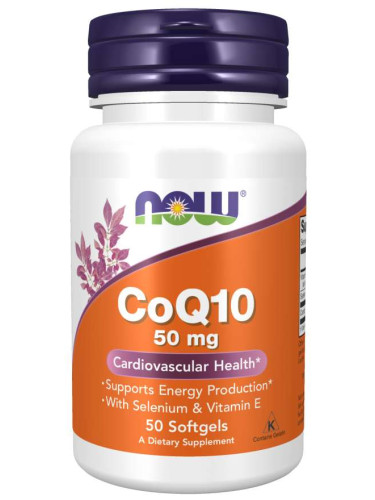 NOW - CoQ10 50 МГ + Витамин Е - 50 Дражета