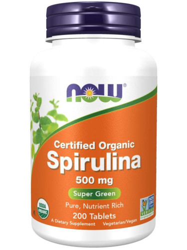 NOW - Spirulina 500 МГ - 200 Таблетки