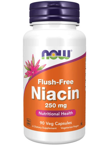 NOW - Flush-Free Niacin (Недразнеща форма на Витамин B-3) 250 МГ - 90 Капсули