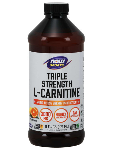 NOW - L-Carnitine Liquid Citrus - 3000 МГ (465 МЛ)