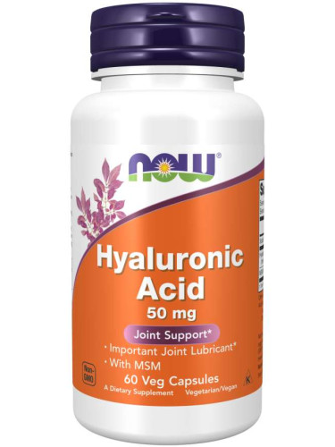 NOW - Hyaluronic Acid с MSM - 60 Капсули