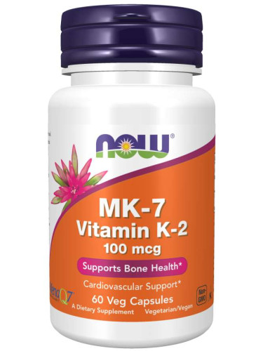 NOW - MK-7 Vitamin K-2 - 100 МКГ - 60 Капсули