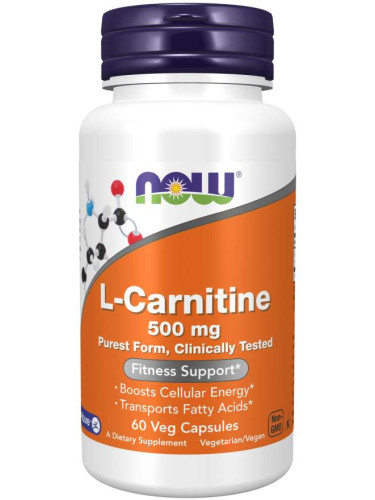 NOW - L-Carnitine 500 МГ - 60 Капсули