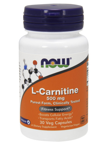 NOW - L-Carnitine 500 МГ - 30 Капсули