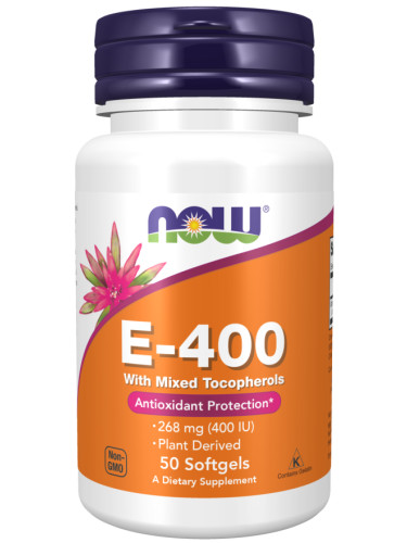NOW - Витамин E-400 IU MT - 50 Дражета