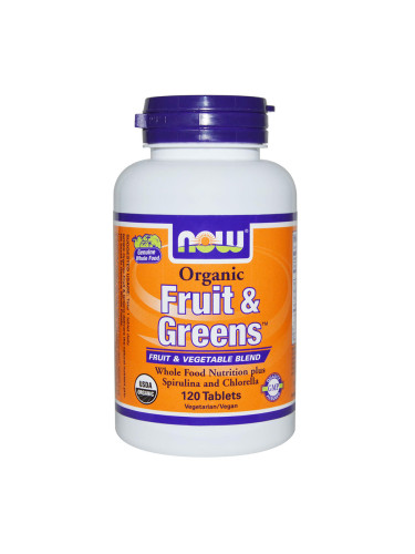NOW - Fruit & Greens (Organic) - 120 Таблетки