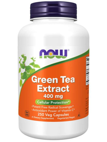 NOW - Green Tea Extract 60% 400 МГ - 250 Капсули 