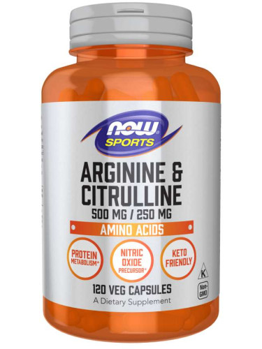 NOW - Arginine 500 mg & Citrulline 250 mg - 120 vcapsules