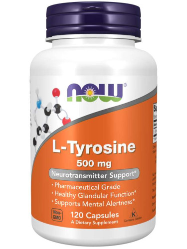 NOW - L-Tyrosine 500 МГ - 120 Капсули