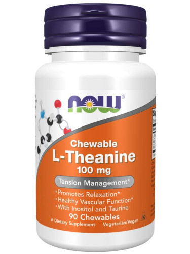 NOW - L-Theanine 100 mg Plus - 90 дъвчащи таблетки