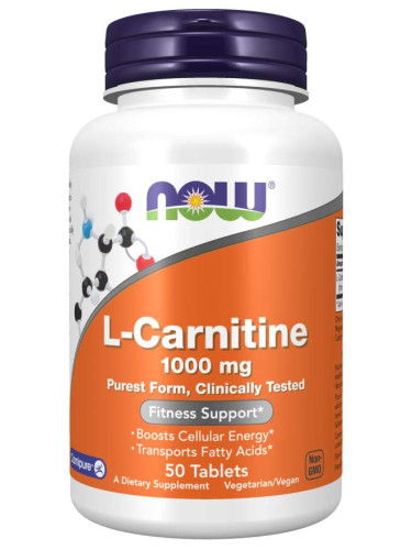 NOW - L-Carnitine 1000 MG - 50 таблетки