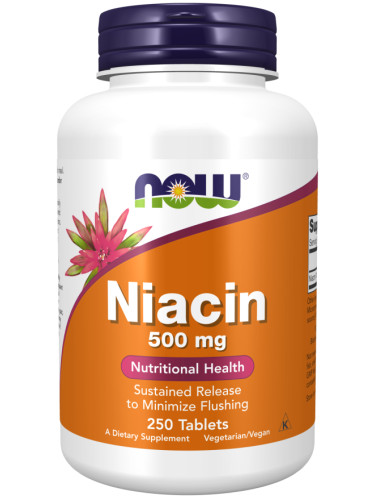NOW - Витамин B-3 (Niacin) 500 mg - 250 таблетки