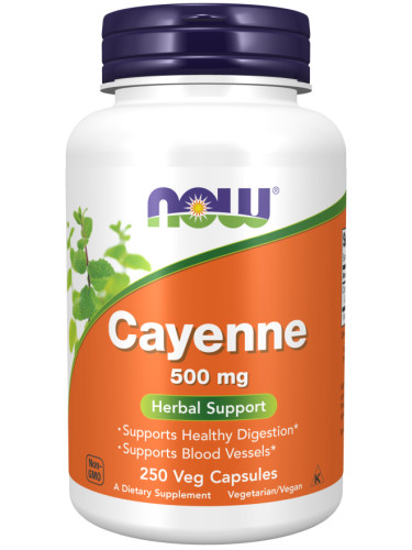 NOW - Cayenne (Лют Червен Пипер) - 500 МГ - 250 Капсули