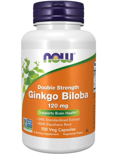 NOW - Ginkgo Biloba 120 МГ - 100 Капсули