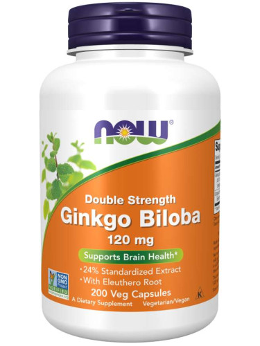 NOW - Ginkgo Biloba 120 МГ - 200 Капсули