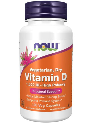 NOW - Vitamin D 1000 IU VEGETARIAN - 120 Veg Capsules