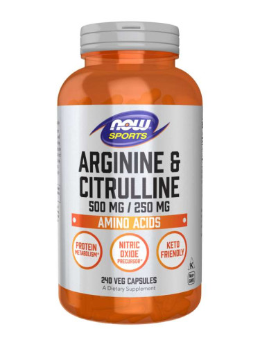 NOW - Arginine 500 mg & Citrulline 250 mg - 240 vcapsules