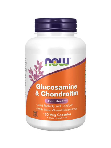 NOW - Glucosamine & Chondroitin + Trace Mineralis - 120 веган капсули