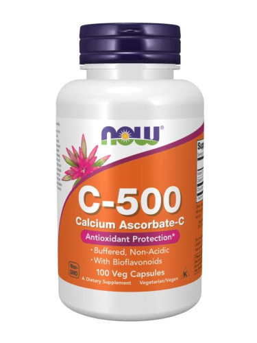 NOW - Vitamin C-500 Ascorbate - 100 веган капсули