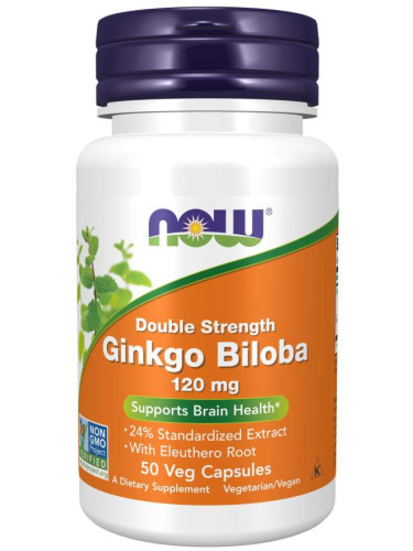 NOW - Ginkgo Biloba 120 МГ - 50 Капсули