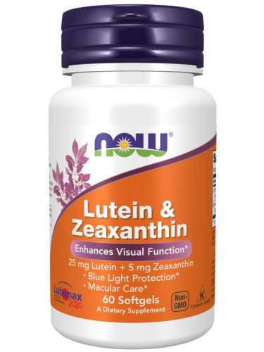 NOW - Lutein & Zeaxanthin - 60 дражета