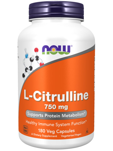 NOW - L-CITRULLINE 750 mg - 180 Veg Capsules